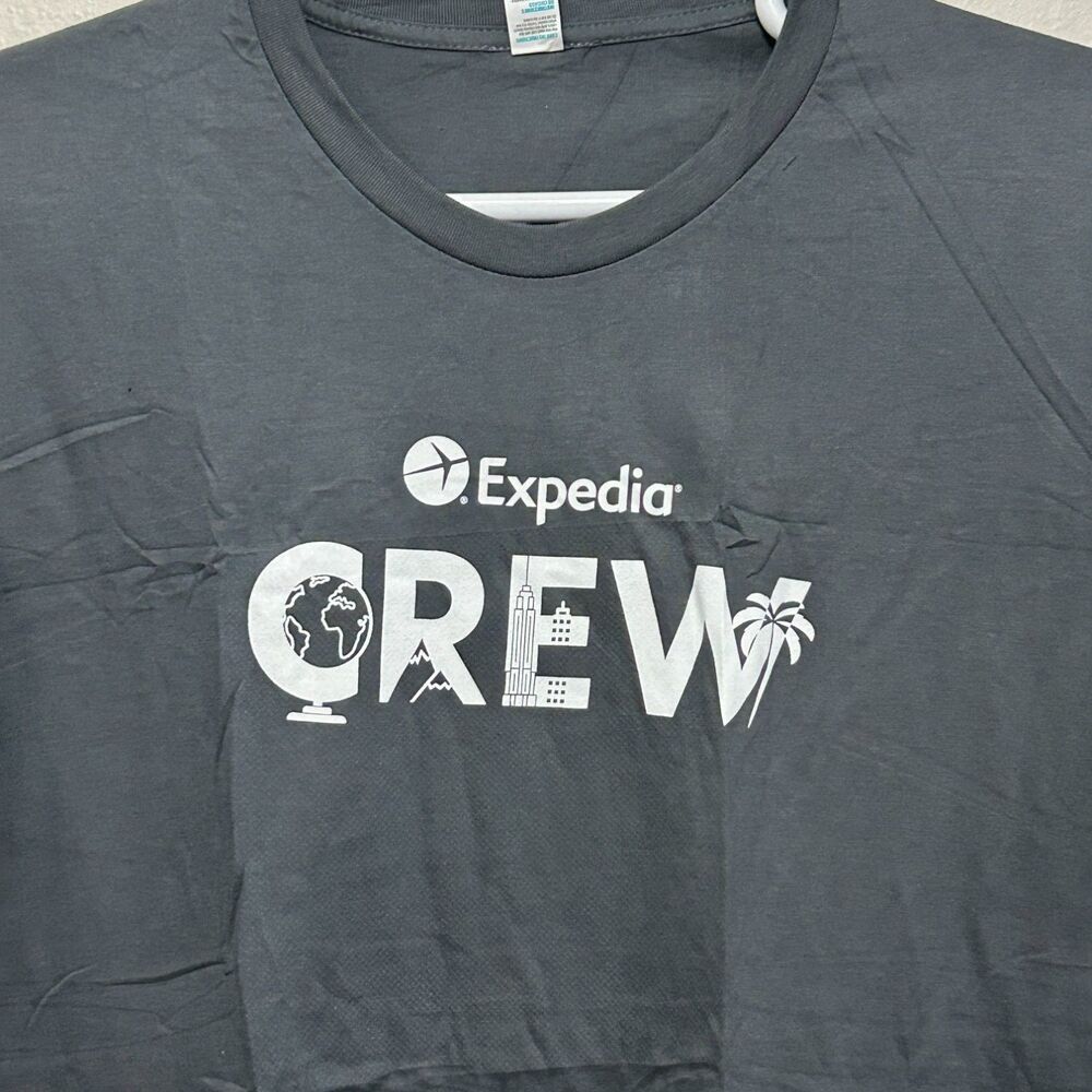 B&C Expedia Crew T-Shirt Mens XL Charcoal Gray Neck Short Sleeve Cotton